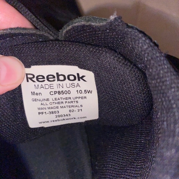 Reebok Mens Black Leather Work Boots 10.5 W main image 4